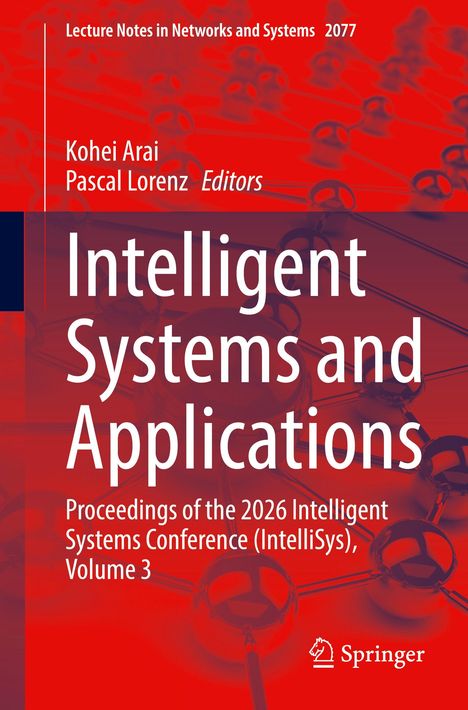 Buchtitel: "Intelligent Systems and Applications". Autoren: Kohei Arai, Pascal Lorenz. Orange-roter Hintergrund mit Netzmotiv.
