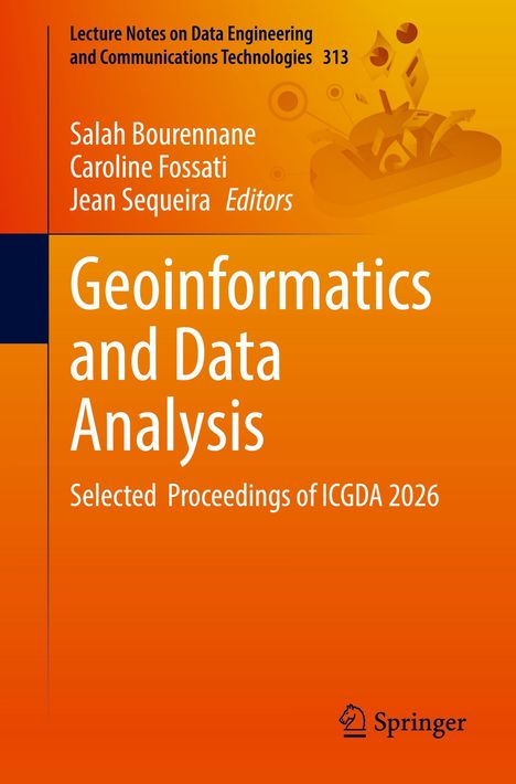 "Geoinformatics and Data Analysis" steht groß auf einem orangefarbenen Hintergrund, darunter "Springer" Logo.