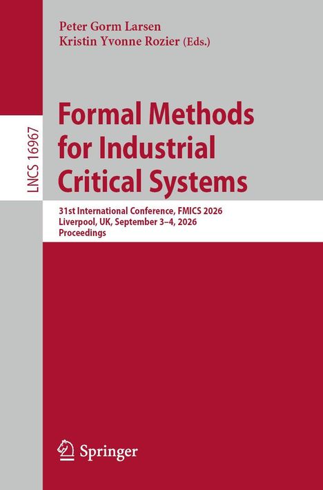 "Formal Methods for Industrial Critical Systems", FMICS 2026 Konferenz, 3.-4. September, Liverpool. Springer-Logo unten.
