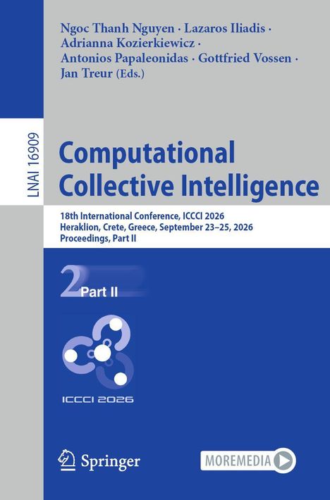 Titel: Computational Collective Intelligence. Konferenzdetails: Heraklion, Kreta, 23.–25. September 2026. Springer Logo unten.