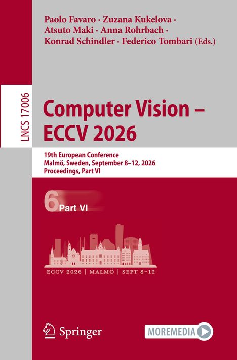 "Computer Vision – ECCV 2026, 19th European Conference, Malmö, Sweden, September 8–12, Proceedings, Part VI." Text in Weiß und Rot.