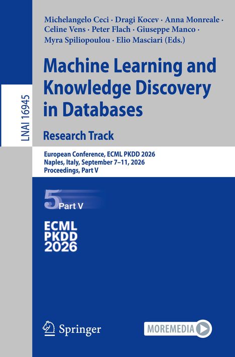 LNAI 16945, Autoren, Titel: "Machine Learning and Knowledge Discovery in Databases", ECML PKDD 2026, Springer-Logo.