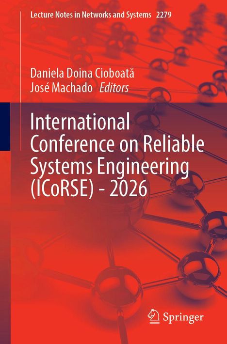 Text: „International Conference on Reliable Systems Engineering (ICoRSE) - 2026“. Rotes Netzwerk-Design, Springer-Logo.