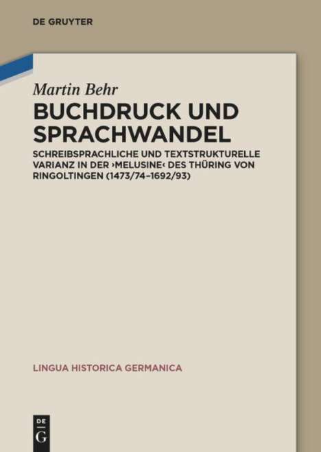 Martin Behr: Buchdruck und Sprachwandel, Buch