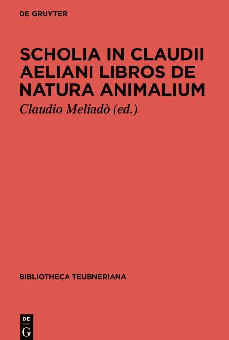 Scholia in Claudii Aeliani libros de natura animalium, Buch