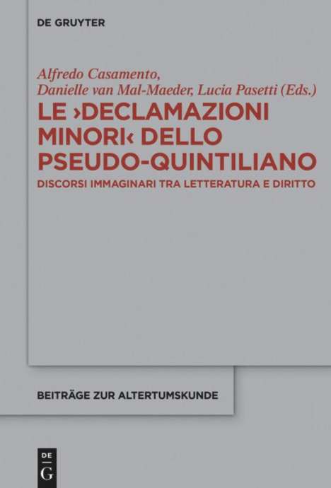 Le >Declamazioni Minori< dello Pseudo-Quintiliano, Buch