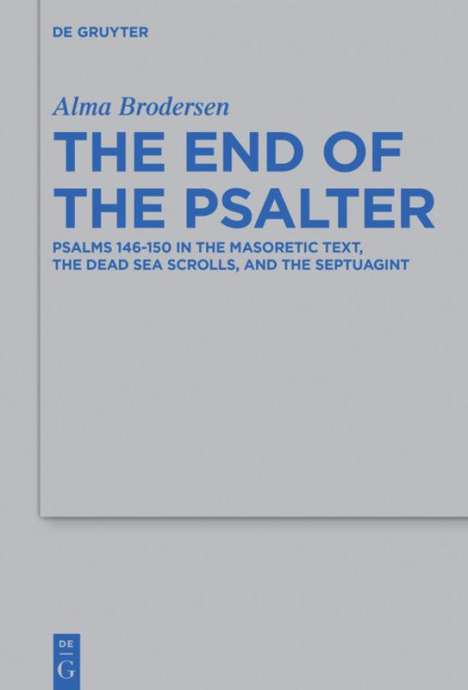 Alma Brodersen: The End of the Psalter, Buch
