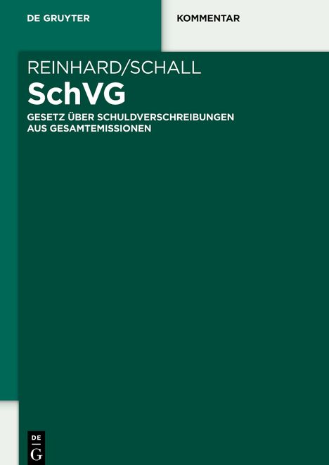 SchVG Schuldverschreibungsgesetz, Buch