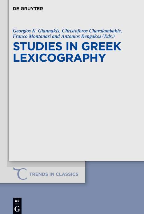 Studies in Greek Lexicography, Buch