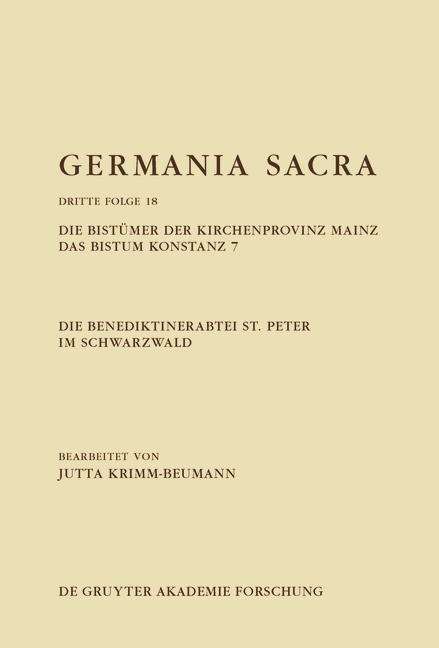 Jutta Krimm-Beumann: Benediktinerabtei St. Peter im Schwarzwald, Buch