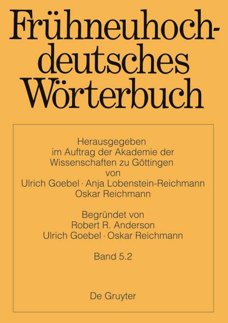 Frühneuhochdeutsches Wörterbuch, Band 5.2, Frühneuhochdeutsches Wörterbuch Band 5.2, Buch
