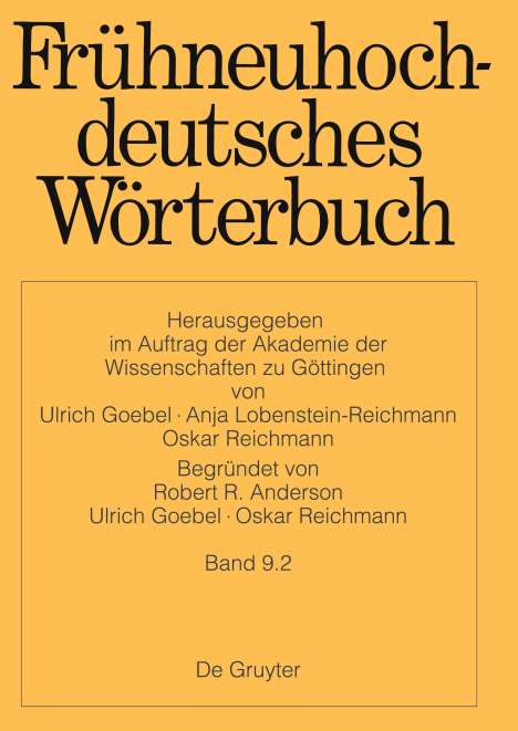 Frühneuhochdeutsches Wörterbuch, Band 9.2, Frühneuhochdeutsches Wörterbuch Band 9.2, 2 Bücher