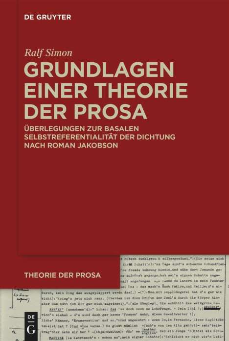 Ralf Simon: Grundlagen einer Theorie der Prosa, Buch