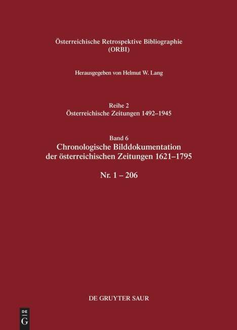 Helmut W. Lang: Chronologische Bilddokumentation der österreichischen Zeitungen 1621-1795, Buch
