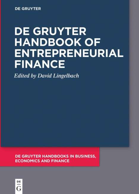 De Gruyter Handbook of Entrepreneurial Finance, Buch