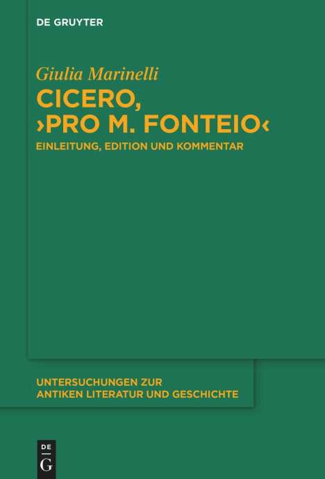 Giulia Marinelli: Cicero, ¿Pro M. Fonteio¿, Buch