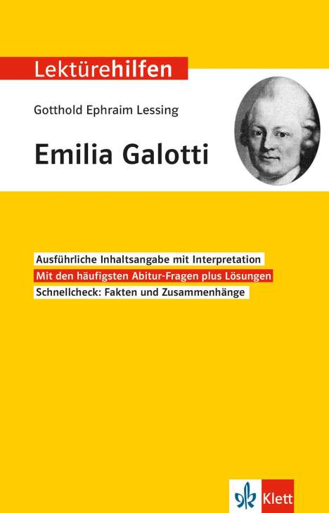 Lektürehilfen Gotthold Ephraim Lessing "Emilia Galotti", Buch