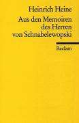 Heinrich Heine: Aus den Memoiren des Herren von Schnabelewopski, Buch