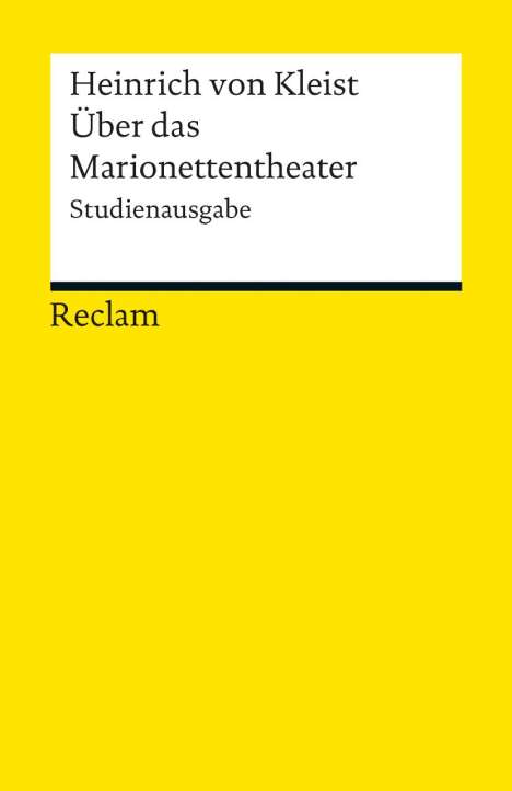 Heinrich von Kleist: Über das Marionettentheater, Buch
