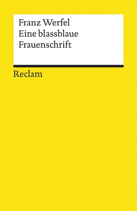 Franz Werfel: Werfel, F: Eine blassblaue Frauenschrift, Buch