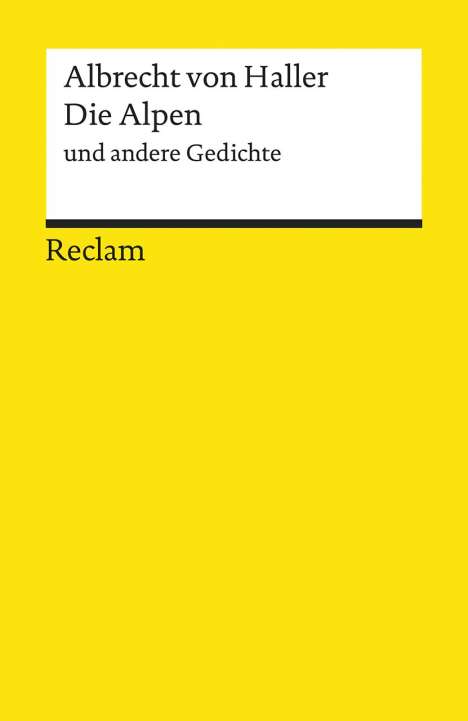 Albrecht von Haller: Haller, A: Alpen und andere Gedichte, Buch