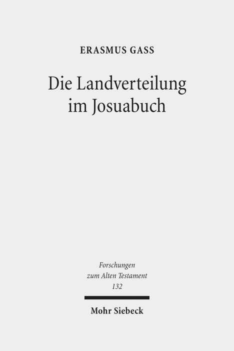 Erasmus Gaß: Gaß, E: Landverteilung im Josuabuch, Buch