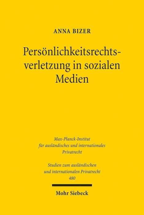 Anna Bizer: Bizer, A: Persönlichkeitsrechtsverletzung in sozialen Medien, Buch