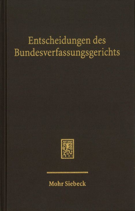 „Entscheidungen des Bundesverfassungsgerichts“, darunter ein kleines Logo und der Text „Mohr Siebeck“.