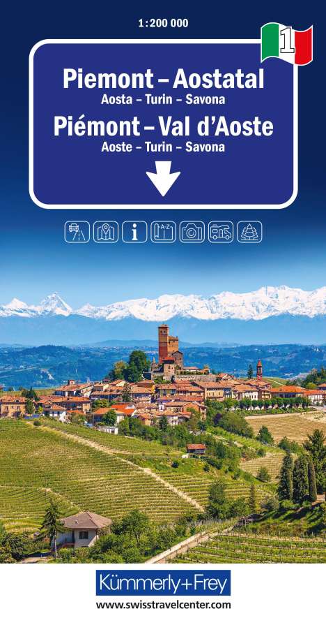Piemont - Aostatal, Nr. 01, Regionalstrassenkarte 1:200'000, Karten