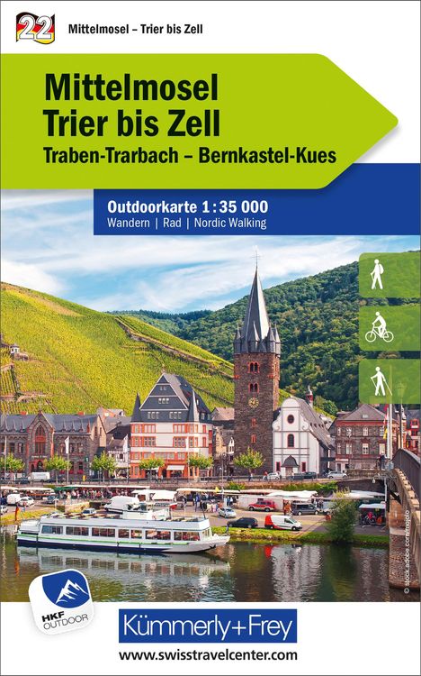 Mittelmosel - Trier bis Zell, Nr. 22, Outdoorkarte 1:35'000, Karten