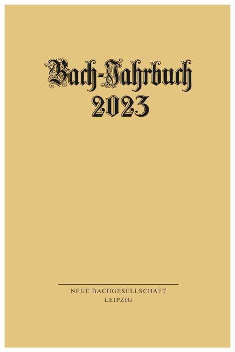 Bach-Jahrbuch 2023, Buch