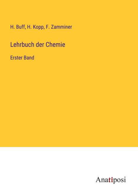 H. Buff: Lehrbuch der Chemie, Buch