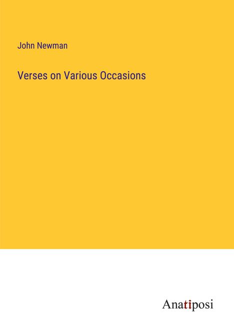 John Newman: Verses on Various Occasions, Buch