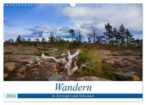 Rolf Dietz: Wandern - In Norwegen und Schweden (Wandkalender 2024 DIN A3 quer), CALVENDO Monatskalender, Kalender