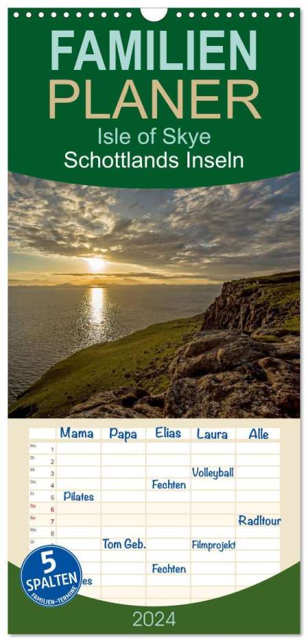 Andrea Potratz: Familienplaner 2024 - Isle of Skye - Schottlands Inseln mit 5 Spalten (Wandkalender, 21 x 45 cm) CALVENDO, Kalender