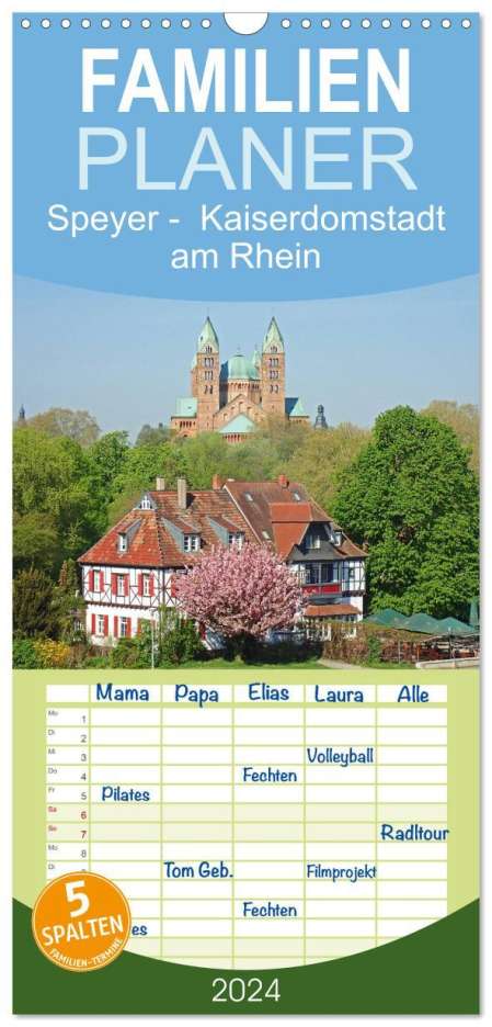 Ilona Andersen: Familienplaner 2024 - Speyer - Kaiserdomstadt am Rhein mit 5 Spalten (Wandkalender, 21 x 45 cm) CALVENDO, Kalender