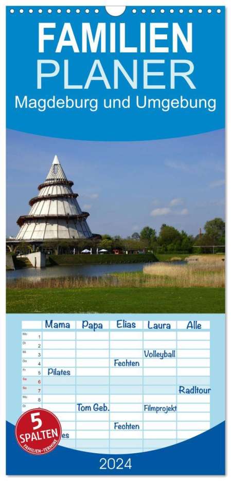 Beate Bussenius: Familienplaner 2024 - Magdeburg und Umgebung 2024 mit 5 Spalten (Wandkalender, 21 x 45 cm) CALVENDO, Kalender