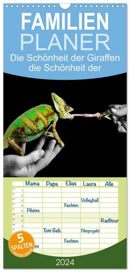 Stute Photo - Jakob Stute: Familienplaner 2024 - Faszination Reptilien mit 5 Spalten (Wandkalender, 21 x 45 cm) CALVENDO, Kalender