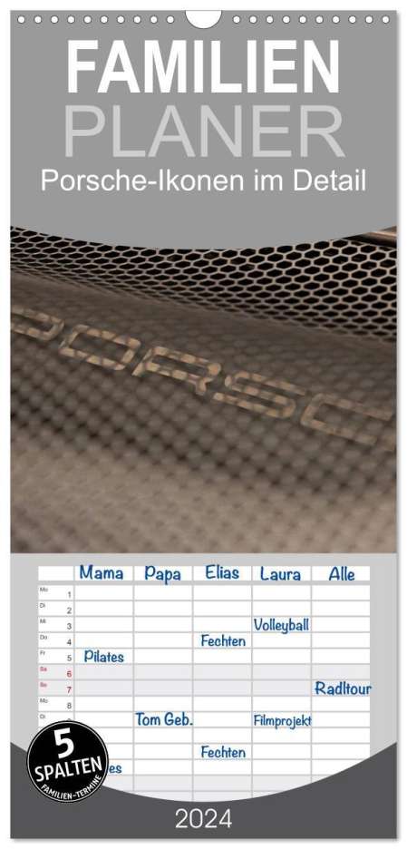 Peter Schürholz: Familienplaner 2024 - Heiligs Blechle - Porsche-Ikonen im Detail mit 5 Spalten (Wandkalender, 21 x 45 cm) CALVENDO, Kalender