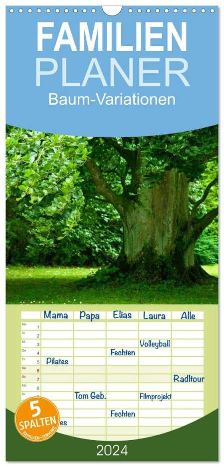 Joachim Barig: Familienplaner 2024 - Baum-Variationen mit 5 Spalten (Wandkalender, 21 x 45 cm) CALVENDO, Kalender