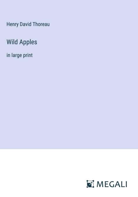 Henry David Thoreau: Wild Apples, Buch