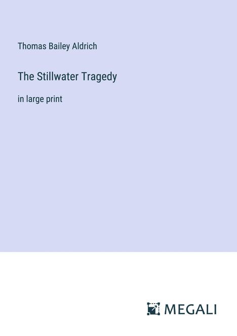 Thomas Bailey Aldrich: The Stillwater Tragedy, Buch