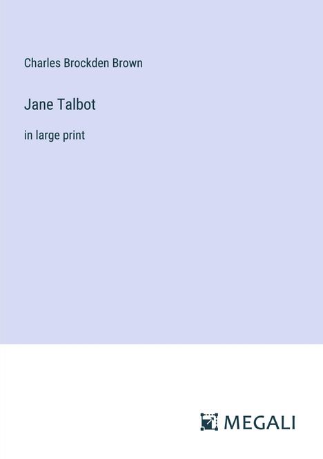 Charles Brockden Brown: Jane Talbot, Buch