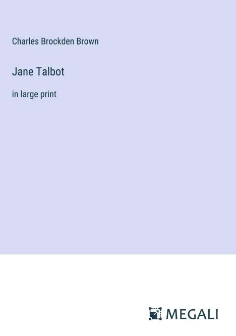 Charles Brockden Brown: Jane Talbot, Buch