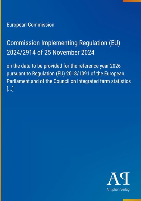 "Commission Implementing Regulation (EU) 2024/2914" steht auf blauem Hintergrund. Unten rechts ist ein Verlag-Logo.