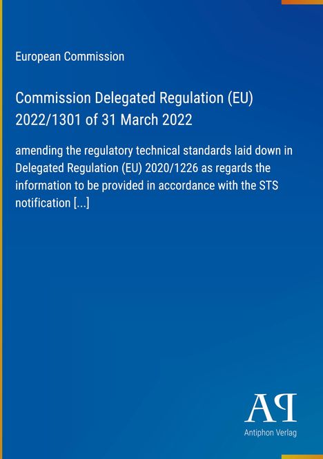 Text zur EU-Verordnung von 2022 auf blauem Hintergrund, Logo "AV" rechts unten.