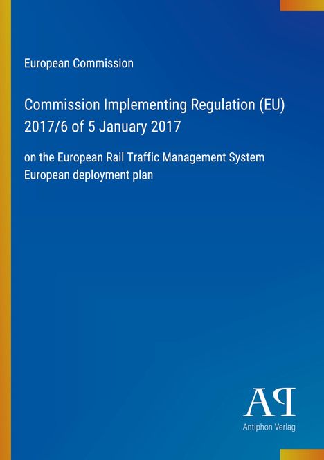 Text über EU-Verordnung zum europäischen Eisenbahnverkehr. Blauer Hintergrund mit Logo unten rechts.