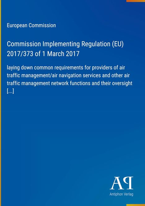 Text zur Luftverkehrsverordnung der EU, blaues Cover, Logo "AR Antiphon Verlag" unten rechts.