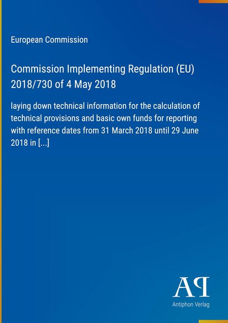 Text über technische Informationen der EU-Verordnung 2018/730 vom 4. Mai 2018 auf blauem Hintergrund. Logo "AR" unten.