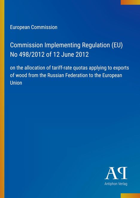 Text der Europäischen Kommission zu Quoten für den Holzausfuhrhandel aus Russland. Hintergrund blau. Logo unten.
